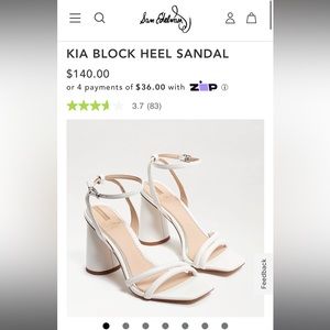 Sam Edelman White Kia Block Heel Sandal